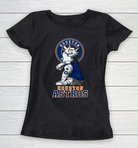 MLB Baseball My Cat Loves Houston Astros Women's T-Shirt