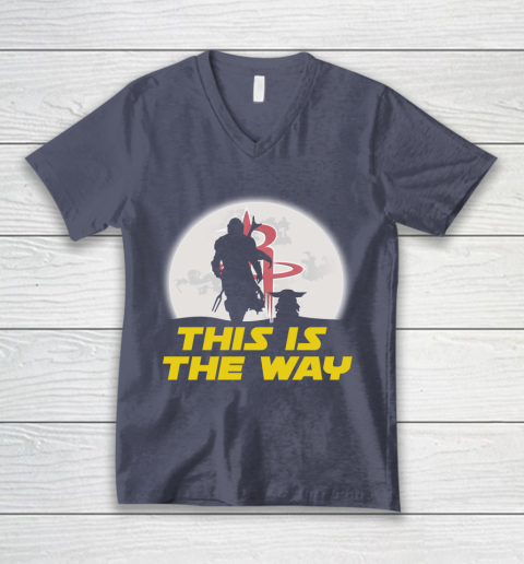 Houston Rockets NBA Basketball Star Wars Yoda And Mandalorian This Is The Way V-Neck T-Shirt 7