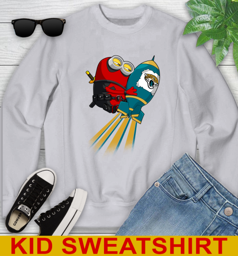 NFL Football Jacksonville Jaguars Deadpool Minion Marvel Shirt Youth Sweatshirt 3