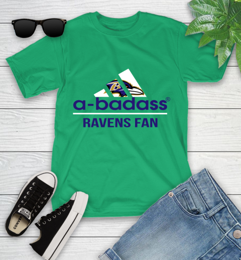 Baltimore Ravens NFL Football A Badass Adidas Adoring Fan Sports Youth T-Shirt 8