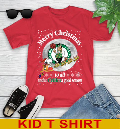 Boston Celtics Merry Christmas To All And To Celtics A Good Season NBA Basketball Sports Youth T-Shirt 11