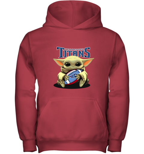Baby Yoda Loves The Tennessee Titans vbzo baby yoda loves the tennessee titans youth hoodie 43 front red