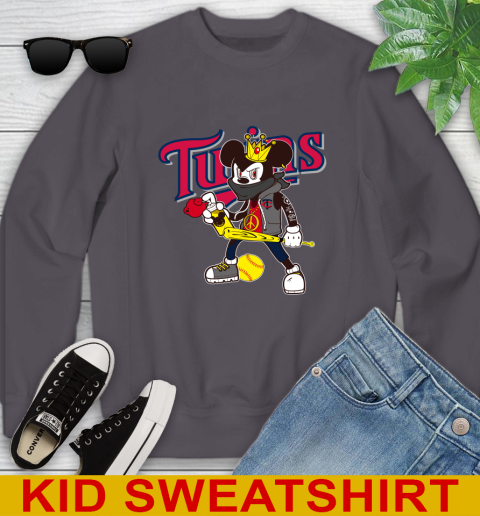 Minnesota Twins MLB Baseball Mickey Peace Sign Sports Youth Sweatshirt 6