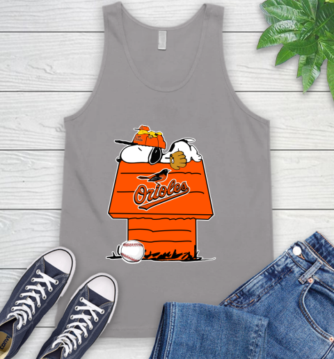 MLB Baltimore Orioles Snoopy Woodstock The Peanuts Movie Baseball T Shirt Tank Top 4