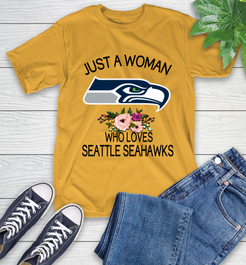NFL Just A Woman Who Loves Seattle Seahawks Football Sports T-Shirt 2