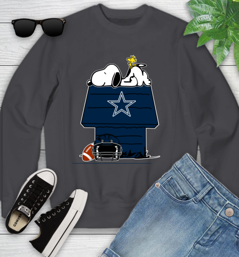 Dallas Cowboys NFL Football Snoopy Woodstock The Peanuts Movie Youth Sweatshirt 6