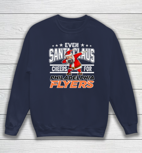 Philadelphia Flyers Even Santa Claus Cheers For Christmas NHL Sweatshirt 2
