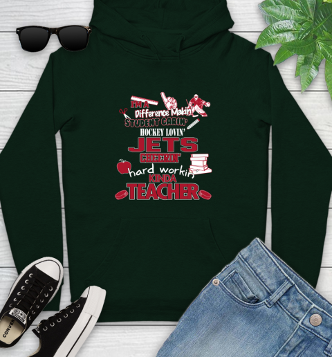Winnipeg Jets NHL I'm A Difference Making Student Caring Hockey Loving Kinda Teacher Youth Hoodie 14