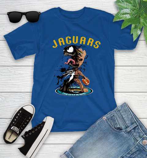NFL Jacksonville Jaguars Football Venom Groot Guardians Of The Galaxy Youth T-Shirt 9
