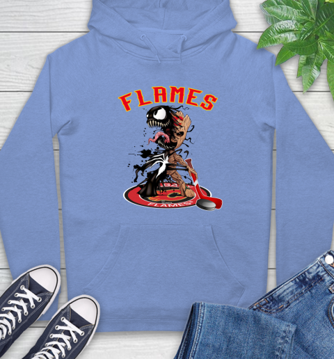 NHL Calgary Flames Hockey Venom Groot Guardians Of The Galaxy Hoodie 11
