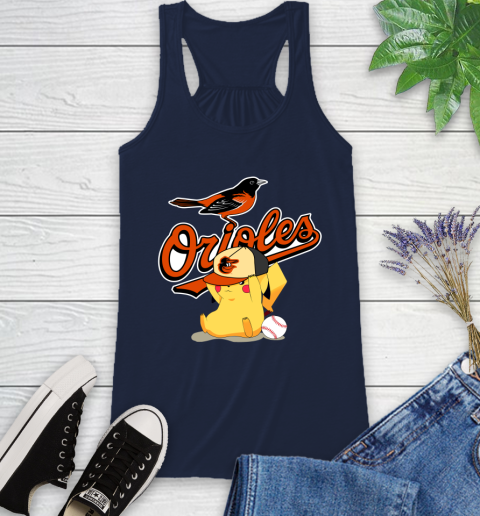 MLB Pikachu Baseball Sports Baltimore Orioles Racerback Tank 12