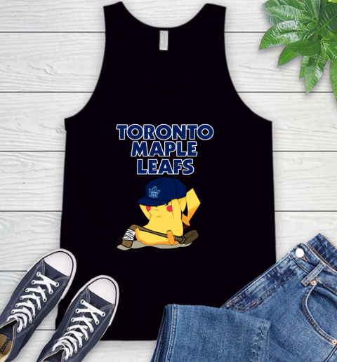 NHL Pikachu Hockey Sports Toronto Maple Leafs Tank Top 2