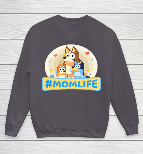 Bluey Mom Family For Life Youth Sweatshirt 5