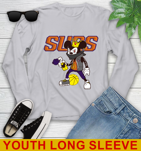 Phoenix Suns NBA Basketball Mickey Peace Sign Sports Youth Long Sleeve 6