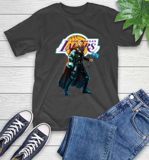 NBA Thor Avengers Endgame Basketball Los Angeles Lakers T-Shirt 2