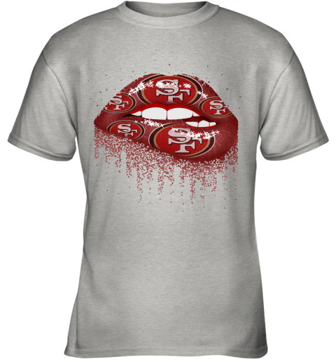 Biting Glossy Lips Sexy San Francisco 49ers NFL Football Youth T