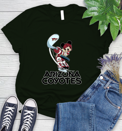 NHL Hockey Arizona Coyotes Cheerful Mickey Mouse Shirt Women's T-Shirt 6
