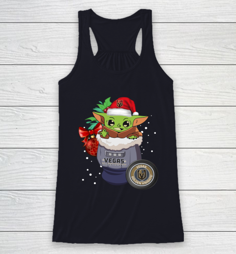 Vegas Golden Knights Christmas Baby Yoda Star Wars Funny Happy NHL Racerback Tank 8