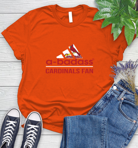 MLB A Badass St.Louis Cardinals Fan Adidas Baseball Sports Women's T-Shirt 3