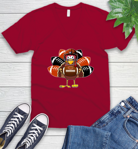 Chicago Bears Turkey Thanksgiving Day V-Neck T-Shirt 9 Chicago Bears Turkey Thanksgiving Day V-Neck T-Shirt - Image 9