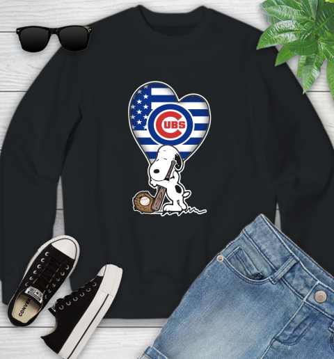 Chicago Cubs MLB Baseball The Peanuts Movie Adorable Snoopy Youth Sweatshirt 2