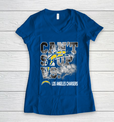 NFL Los Angeles Chargers Can't Stop Vs Women's V-Neck T-Shirt 7