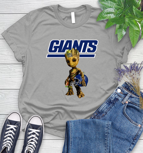 New York Giants NFL Football Groot Marvel Guardians Of The Galaxy Women's T-Shirt 10