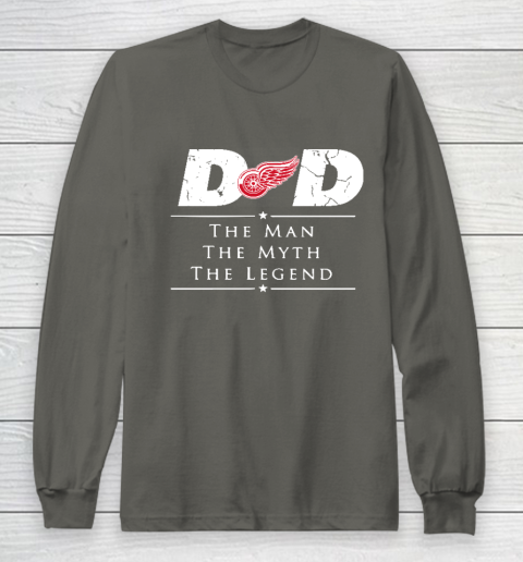 Detroit Red Wings NHL Ice Hockey Dad The Man The Myth The Legend Long Sleeve T-Shirt 5