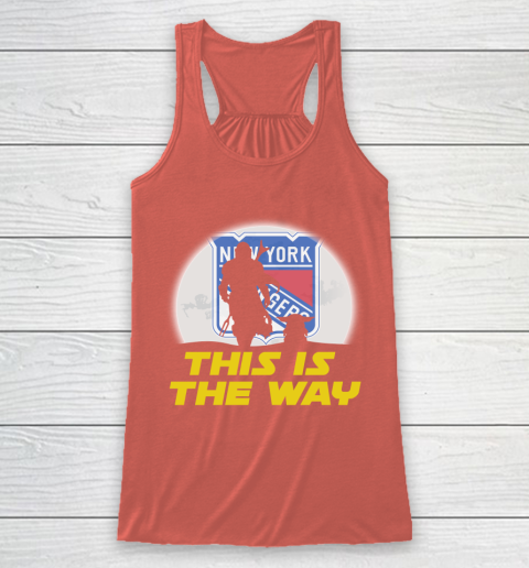 New York Rangers NHL Ice Hockey Star Wars Yoda And Mandalorian This Is The Way Racerback Tank 3
