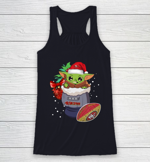 San Francisco 49ers Christmas Baby Yoda Star Wars Funny Happy NFL Racerback Tank 8