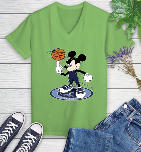 NBA Basketball Memphis Grizzlies Cheerful Mickey Disney Shirt Women's V-Neck T-Shirt 9
