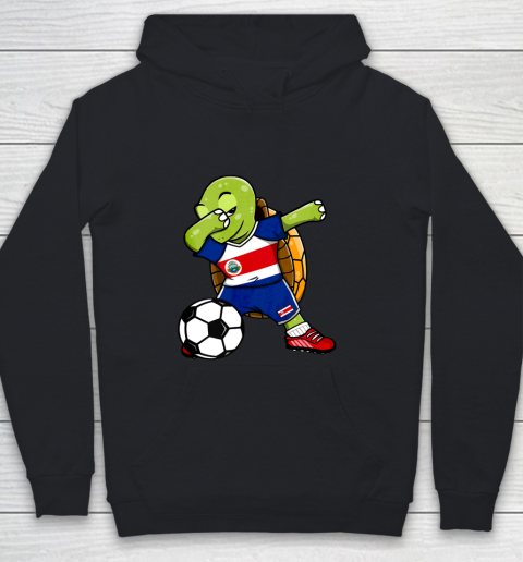 Dabbing Turtle Costa Rica Soccer Fans Jersey Flag Football Youth Hoodie
