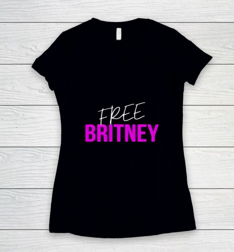 Free Britney freebritney Women's V-Neck T-Shirt