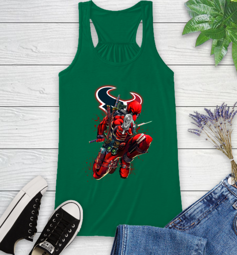 NFL Deadpool Marvel Comics Sports Football Houston Texans Racerback Tank 7