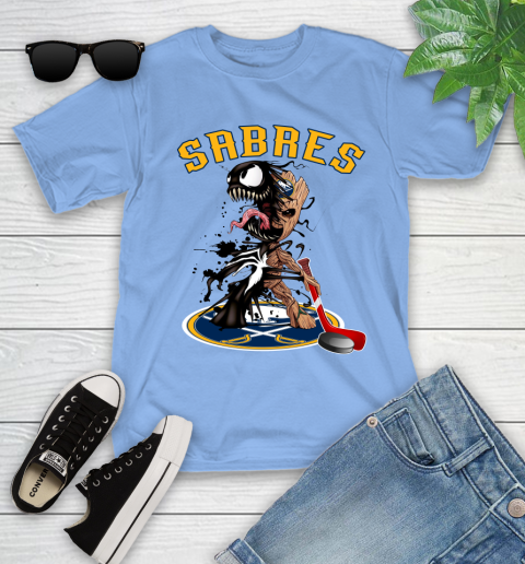 NHL Buffalo Sabres Hockey Venom Groot Guardians Of The Galaxy Youth T-Shirt 11