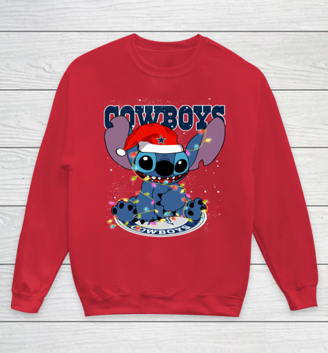 Dallas Cowboys NFL Football noel stitch Christmas Youth Sweatshirt 4