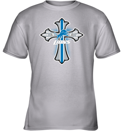 NFL Orange Crusader Cross Detroit Lions Youth T-Shirt - Rookbrand