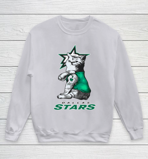 NHL My Cat Loves Dallas Stars Hockey Youth Sweatshirt 3