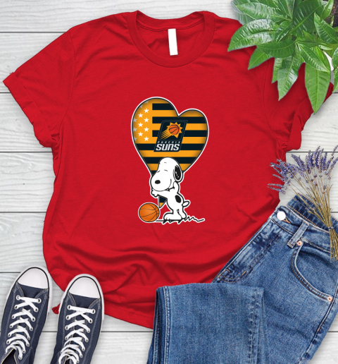 Phoenix Suns NBA Basketball The Peanuts Movie Adorable Snoopy Women's T-Shirt 9