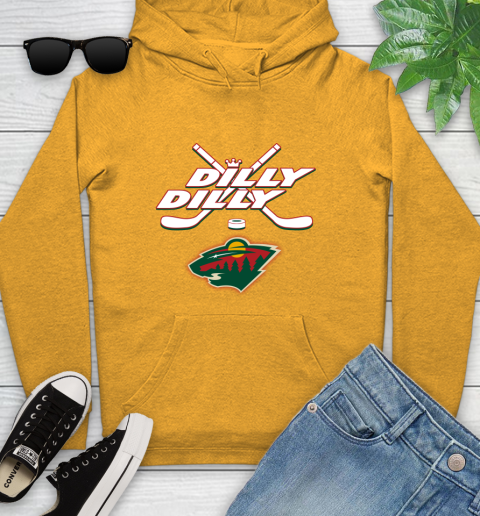 NHL Minnesota Wild Dilly Dilly Hockey Sports Youth Hoodie 3