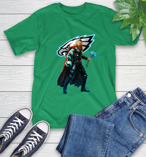 NFL Thor Avengers Endgame Football Philadelphia Eagles T-Shirt 7