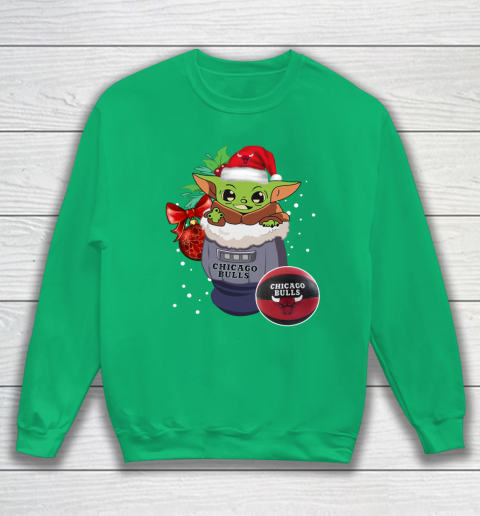 Chicago Bulls Christmas Baby Yoda Star Wars Funny Happy NBA Sweatshirt 6