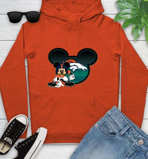 NFL Denver Broncos Mickey Mouse Disney Football T Shirt Youth Hoodie 5
