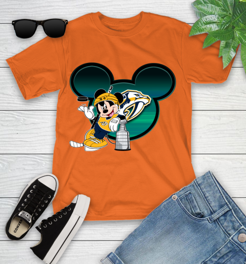 NHL Nashville Predators Stanley Cup Mickey Mouse Disney Hockey T Shirt Youth T-Shirt 7