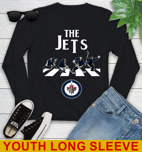 NHL Hockey Winnipeg Jets The Beatles Rock Band Shirt Youth Long Sleeve