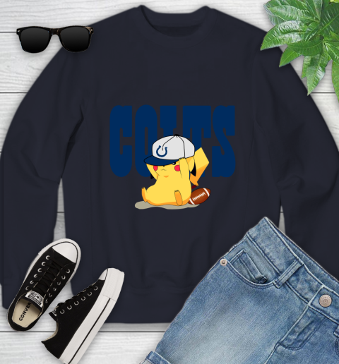 NFL Pikachu Football Sports Indianapolis Colts Youth Sweatshirt 3