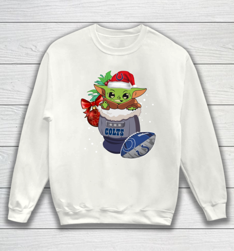Indianapolis Colts Christmas Baby Yoda Star Wars Funny Happy NFL Sweatshirt 2