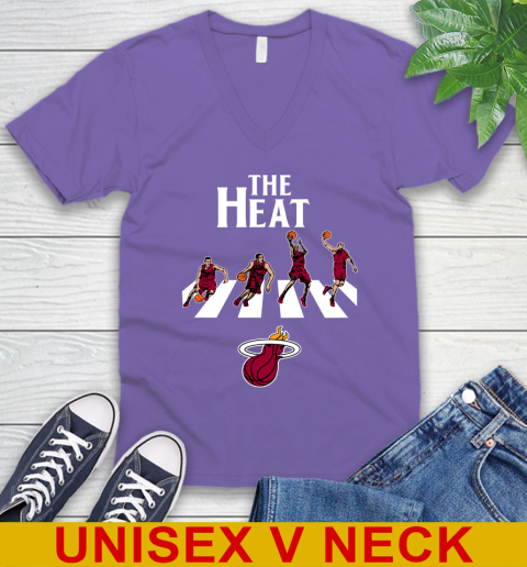 NBA Basketball Miami Heat The Beatles Rock Band Shirt V-Neck T-Shirt 8