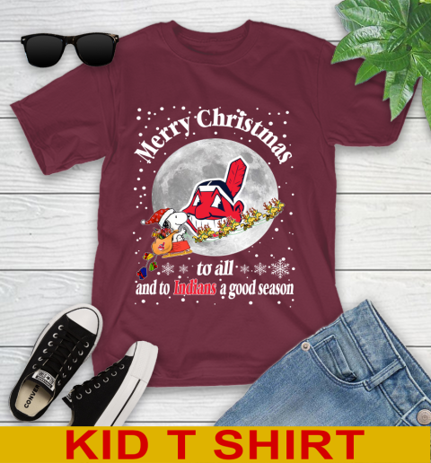 Cleveland Indians Merry Christmas To All And To Indians A Good Season MLB Baseball Sports Youth T-Shirt 5