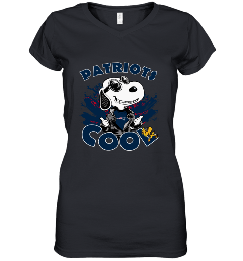 New England Patriots Snoopy Joe Cool We're Awesome Women's V-Neck T-Shirt